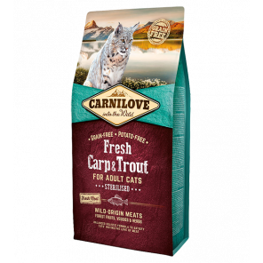 Carni Love Cat Fresh Carp/Trout sausas maistas sterilizuotoms katėms